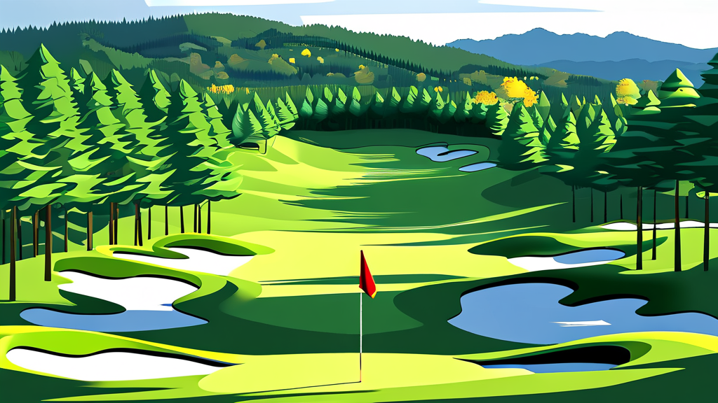 골프존카운티 사천CC 코스 정보 및 특징 (illustration 스타일)