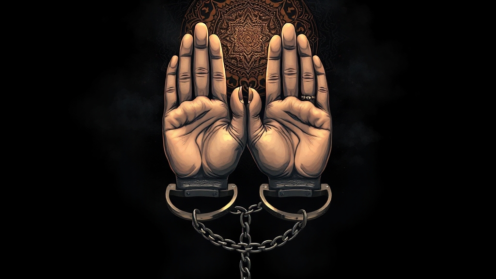 꿈속 수갑의 의미 (illustration 스타일)