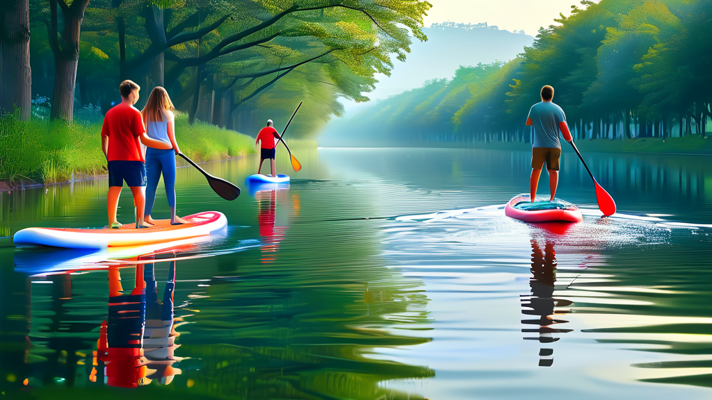 중랑천 수상스포츠 체험교육장 개장 소식 (realistic 스타일)