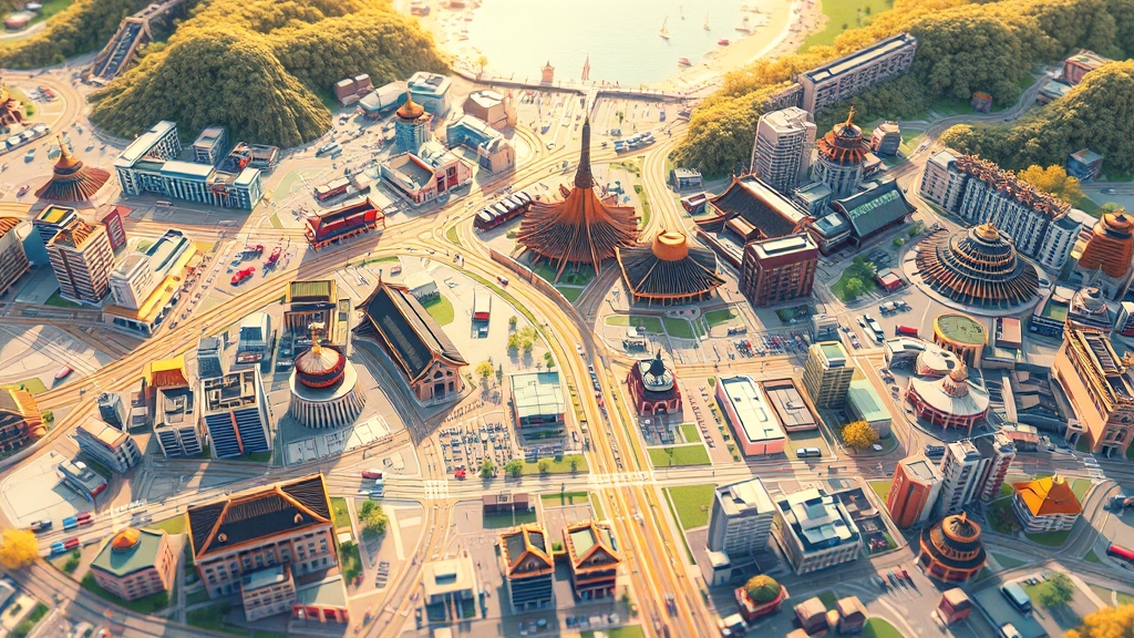 서울 지도의 주요 정보 (realistic 스타일)