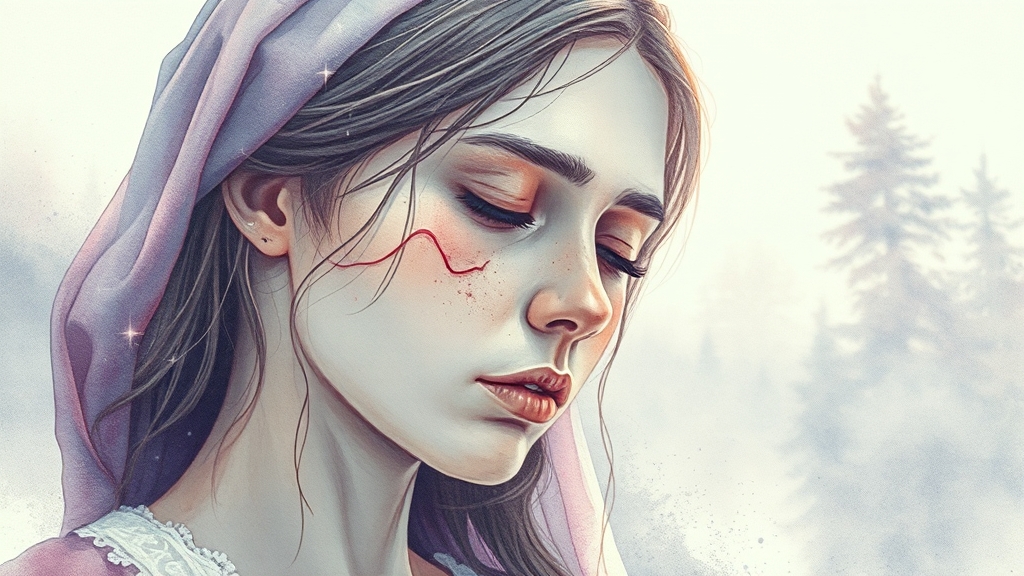 빈혈 증상과 진단법 (watercolor 스타일)