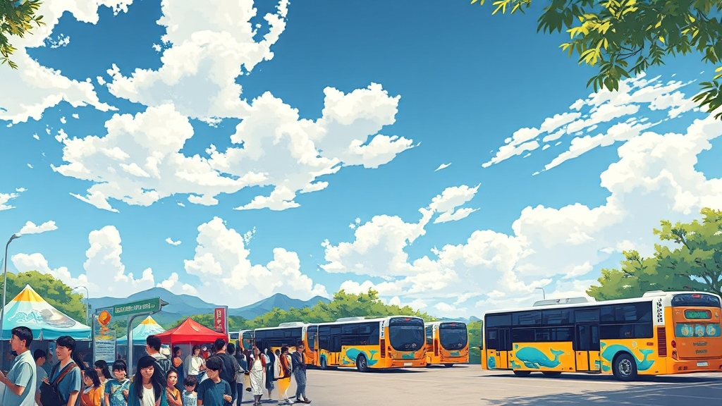 편리한 교통편 및 주차 안내 (illustration 스타일)