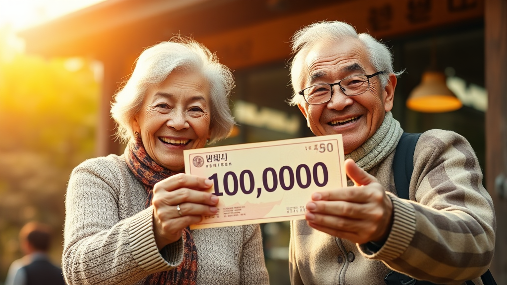 기초연금 인상 및 확대: 더 두터운 지원 (realistic 스타일)