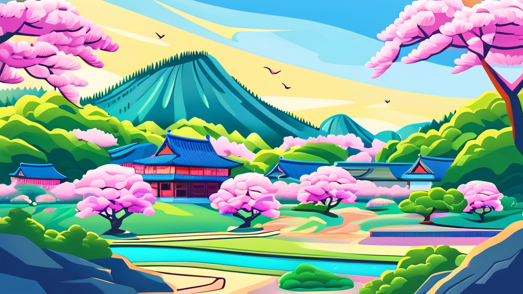 경주 벚꽃 여행 시 알아두면 좋은 꿀팁과 주의사항 (cartoon 스타일)