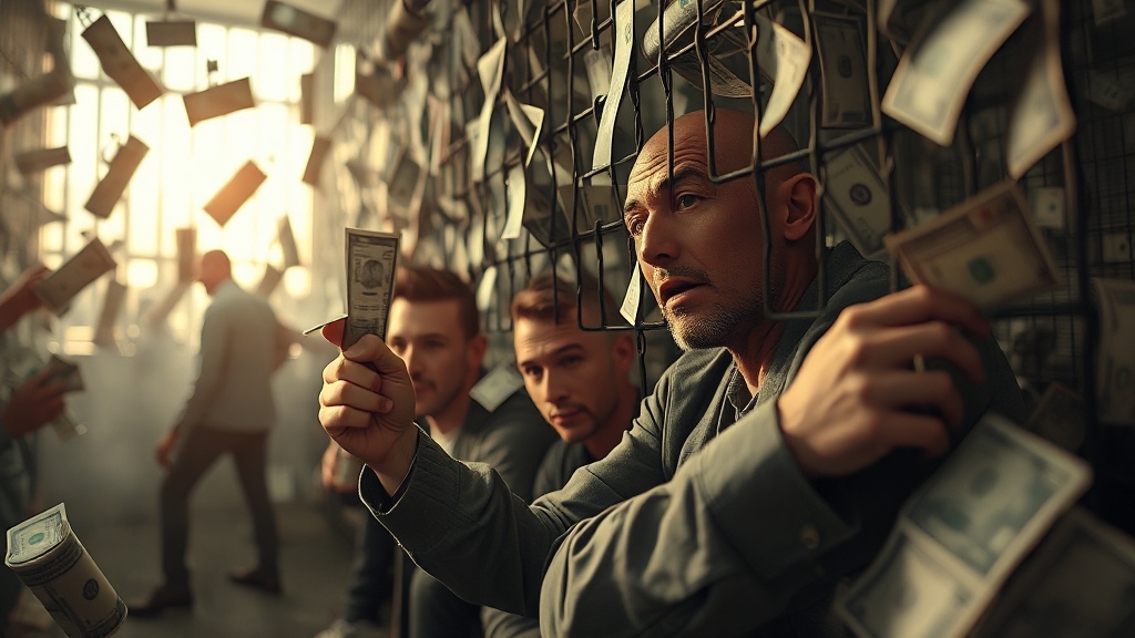 저작권료 미납 시 불이익 (realistic 스타일)