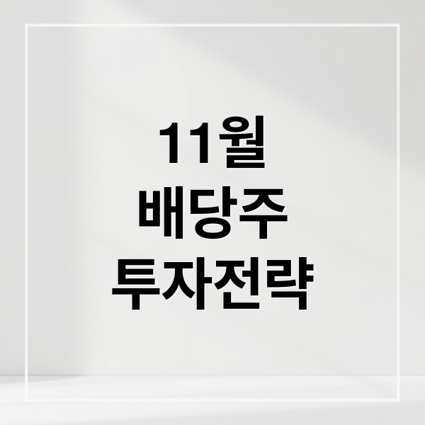 11월
배당주
투자전략 (11월 주배당 주식하락)