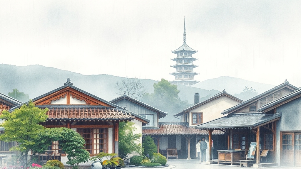 남산골 한옥마을 시간 여행 (watercolor 스타일)