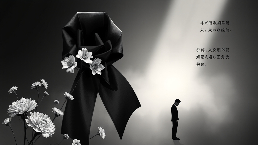 리본 문구와 조문 예절 (illustration 스타일)