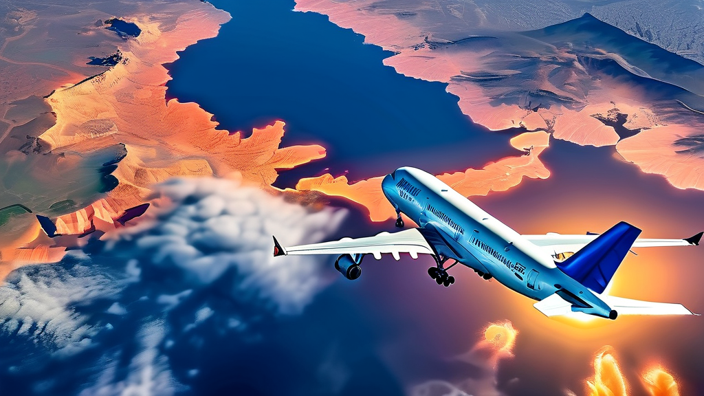 중동 리스크와 유류할증료 인상의 연관성 (realistic 스타일)