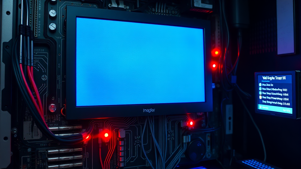 블루스크린의 흔한 원인 분석: 소프트웨어와 하드웨어 (realistic 스타일)