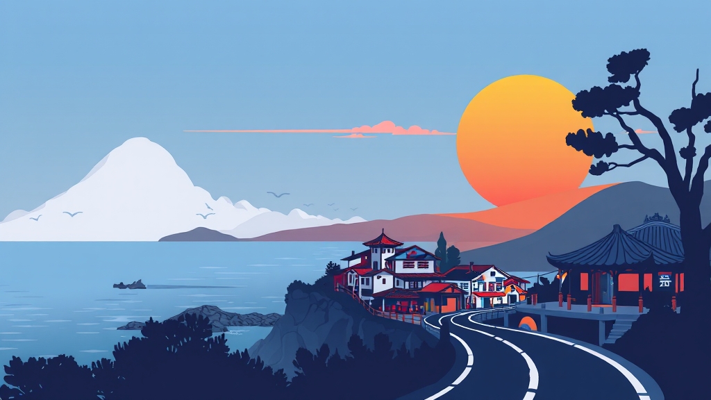 놓칠 수 없는 드라이브 명소 (illustration 스타일)