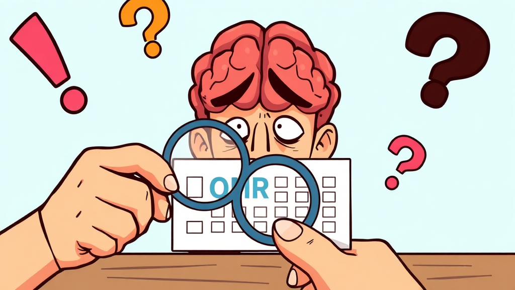 OMR 카드 실수 및 기억 왜곡 (cartoon 스타일)