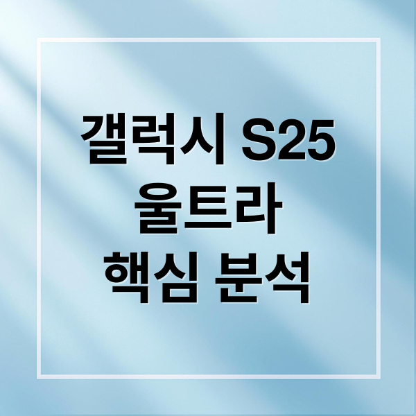갤럭시 S25
울트라
핵심 분석 (갤럭시S25 울트라 티타늄)