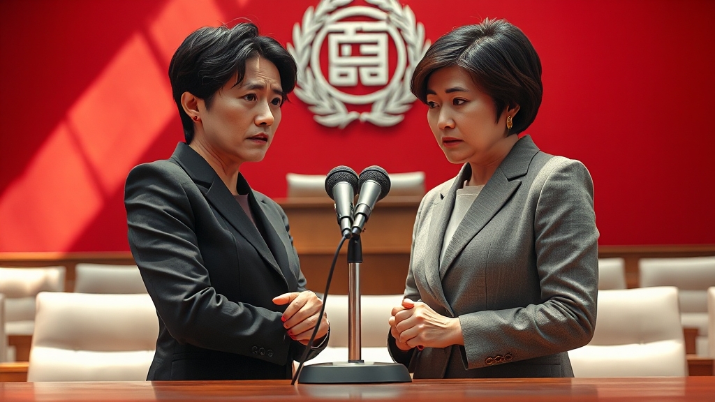 법사위 회의, 긴장감 속 진행 (realistic 스타일)