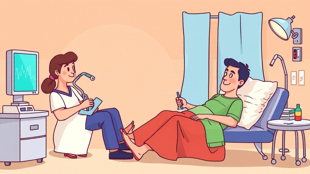 검사 후 관리: 회복, 식사, 부작용 대처 (cartoon 스타일)