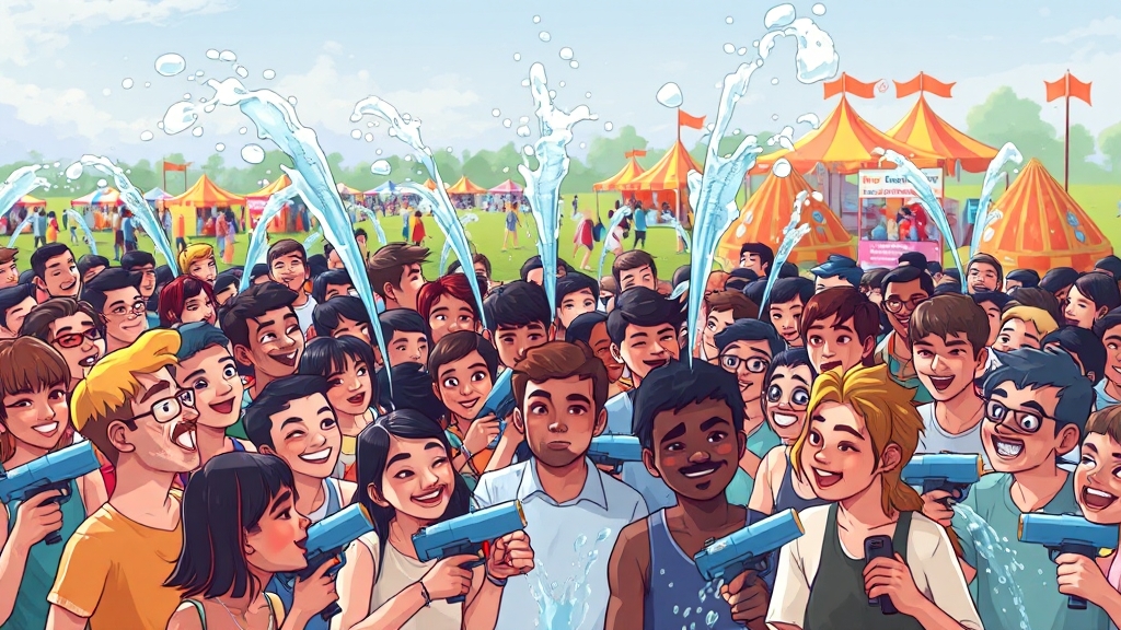 워터밤 안전 수칙: 유의사항 (cartoon 스타일)