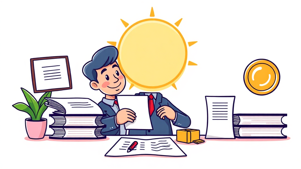 위임장 관련 FAQ (cartoon 스타일)