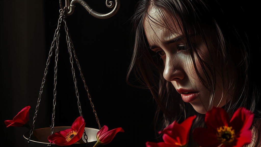 원인과 영향: 호르몬 불균형 (realistic 스타일)