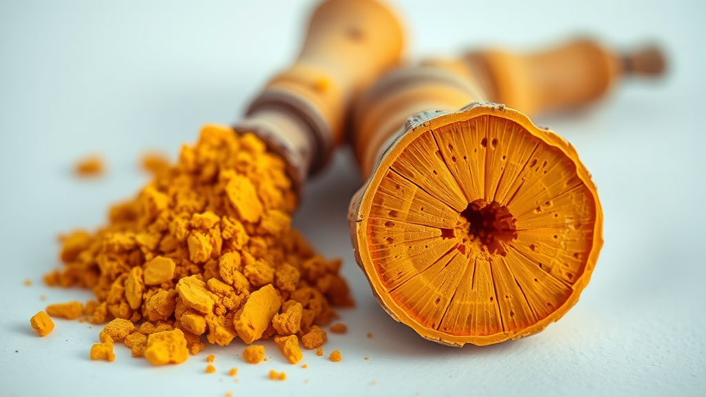 강황 vs 울금: 차이점 비교 (realistic 스타일)