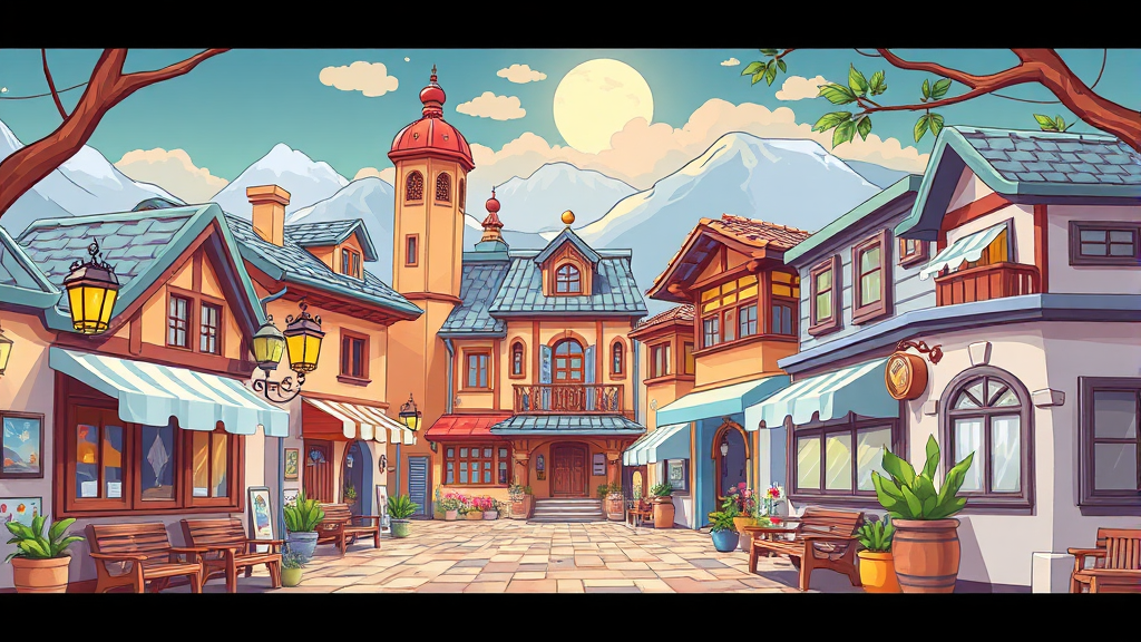 주요 시설 및 서비스 비교 (cartoon 스타일)