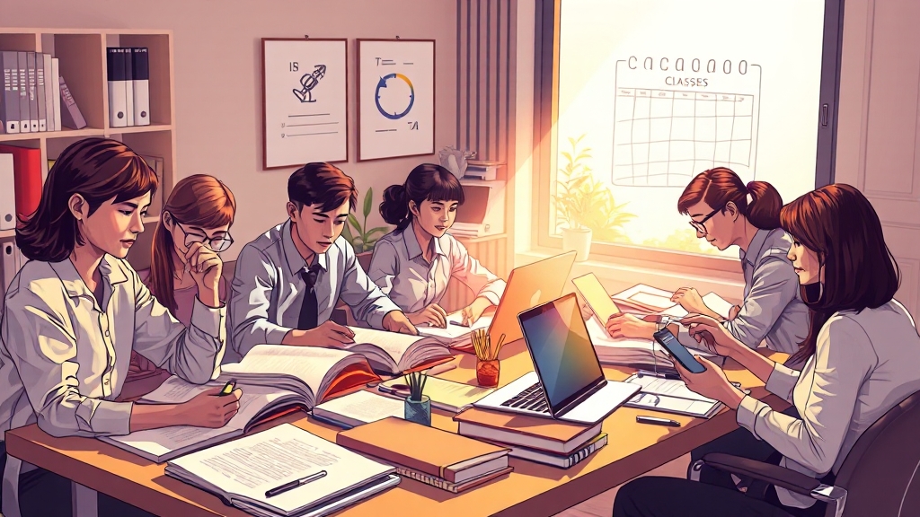온라인 수업 & 시험, 꿀팁 대방출! (illustration 스타일)