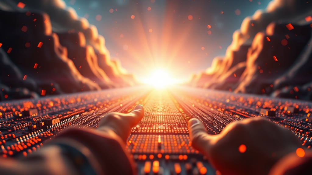 SK하이닉스의 기술 리더십: HBM3E부터 HBM4까지 (realistic 스타일)