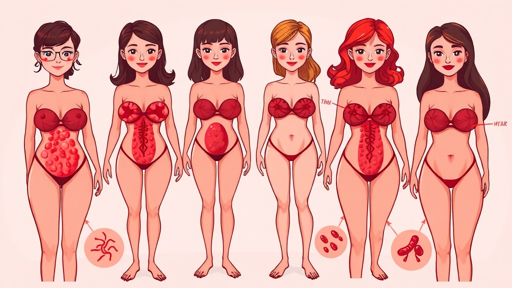 질 가려움증을 유발하는 감염 종류와 특징 (cartoon 스타일)