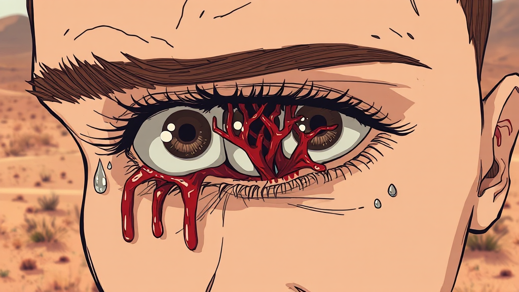 눈 이물감 주범: 건조증 & 결막염 (illustration 스타일)