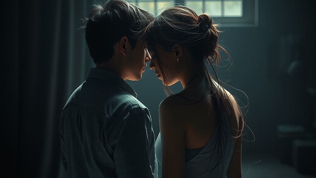 소통 부재와 감정의 골 (realistic 스타일)