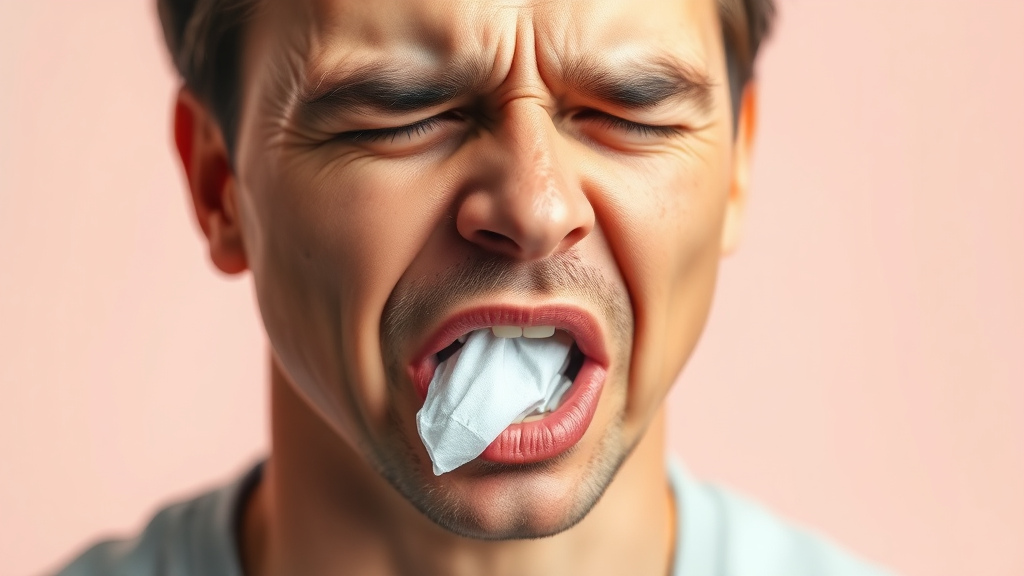 목 이물감, 왜 생길까? (realistic 스타일)