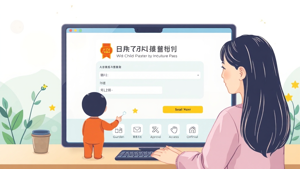 온라인 신청 방법 및 필요 서류 (illustration 스타일)