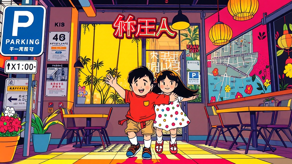 주차 정보, 미리 확인하세요! (popart 스타일)