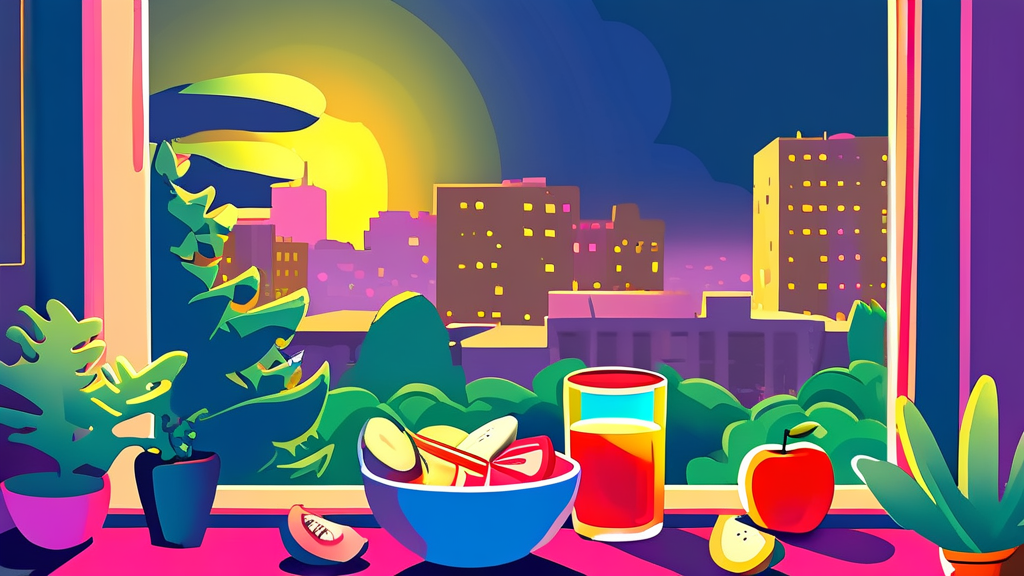 건강한 식습관으로 저녁 과식 습관 완전히 정복하기 (cartoon 스타일)