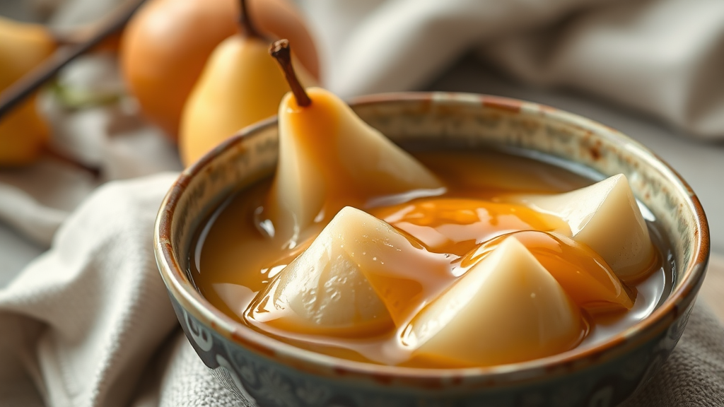 배, 왜 기관지에 좋을까? (realistic 스타일)