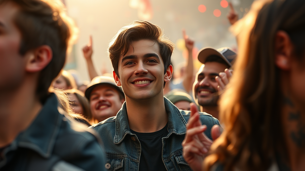 팬들의 반응과 응원 (realistic 스타일)