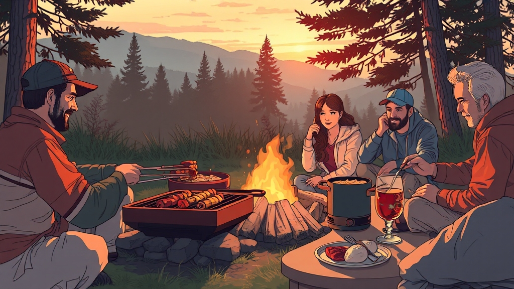 캠핑 요리, 뭘 해 먹을까? (illustration 스타일)