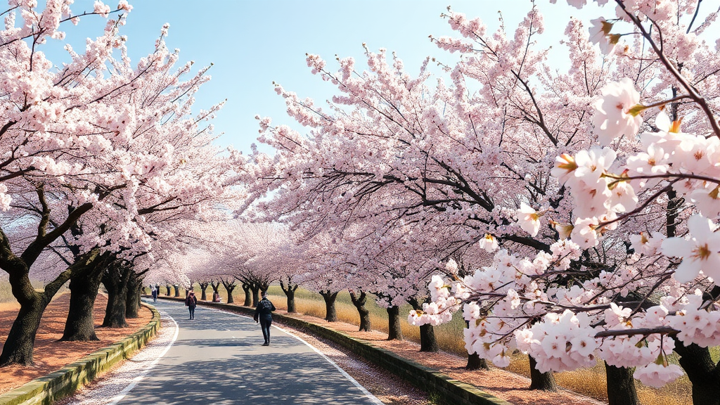 영천 벚꽃백리길 방문 시기 및 꿀팁 (realistic 스타일)