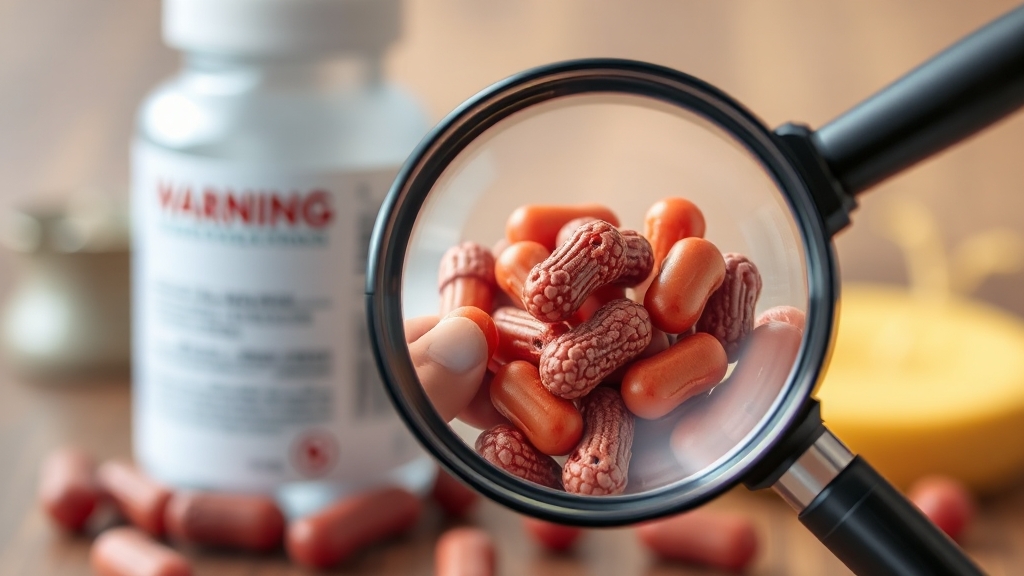 부작용 및 주의사항 (realistic 스타일)