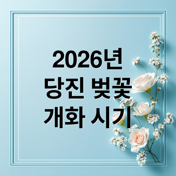 2026년
당진 벚꽃
개화 시기 (당진 벚꽃 명소 2026 5곳)