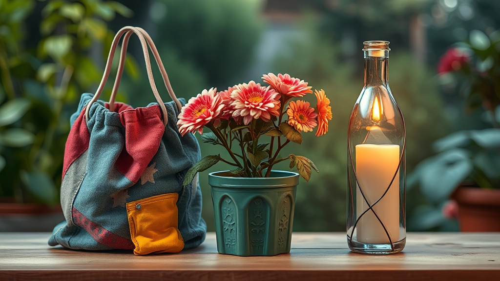 일상 속 업사이클링 아이디어: 쉬운 실천 방법 (realistic 스타일)