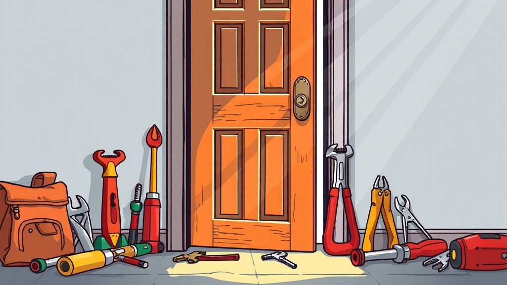 도어락 교체, 단계별로 알아봐요 (cartoon 스타일)