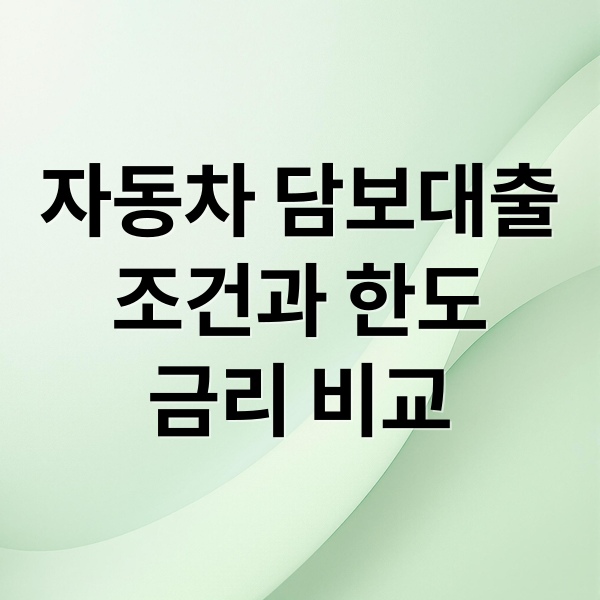 자동차 담보대출
조건과 한도
금리 비교 (자동차 담보대출)