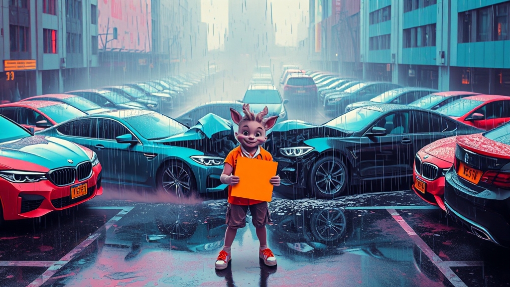 자차보험: 가입, 해야 할까요? (popart 스타일)