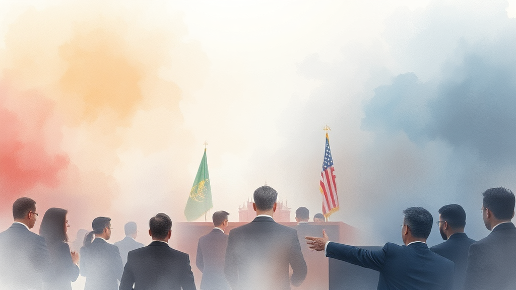 내란 우두머리 재판: 핵심 쟁점 분석 (watercolor 스타일)