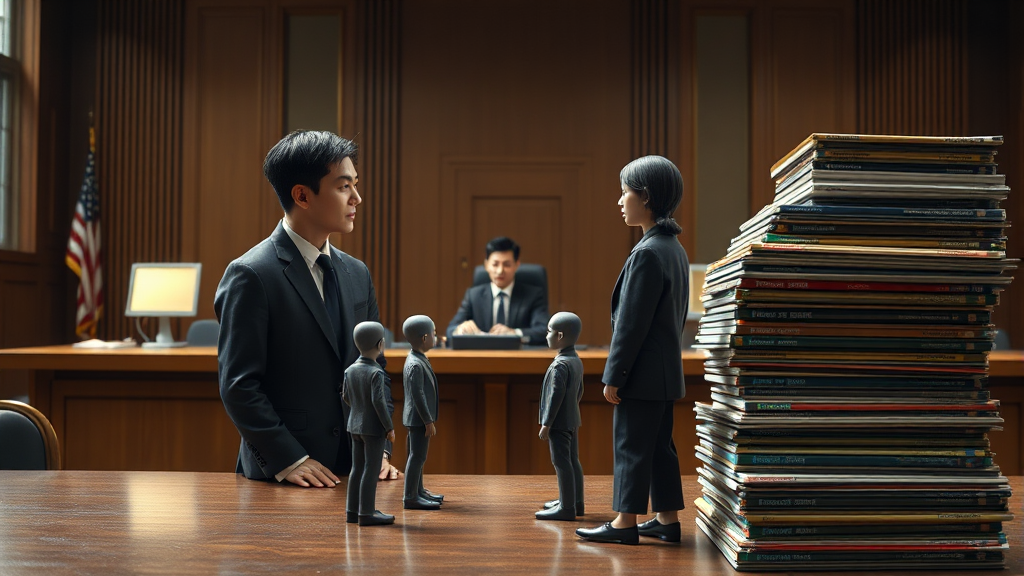 법원의 판단: 경영권 찬탈 의혹과 아일릿 카피 문제 (realistic 스타일)