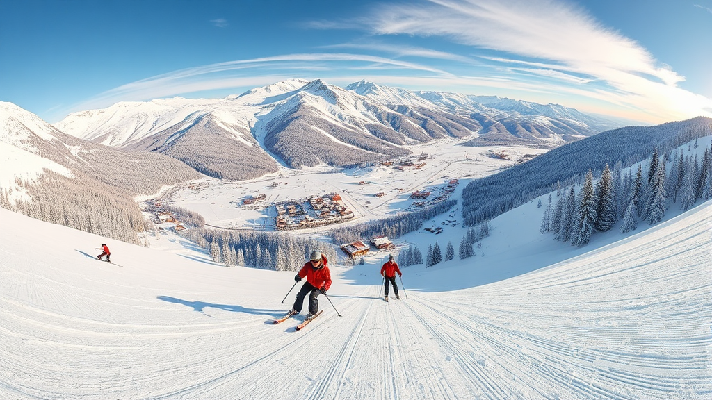 스키장별 특징 및 장점 비교 (realistic 스타일)