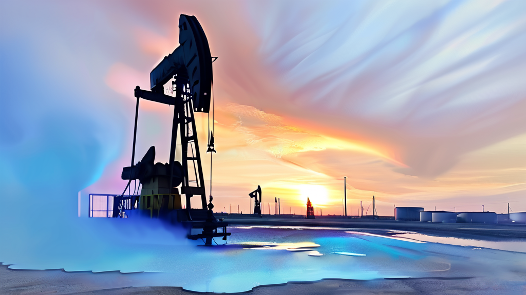 경제 및 산업: 유가 급등과 반도체 호조세 (watercolor 스타일)