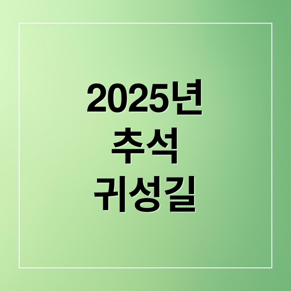 2025년
추석
귀성길 (2025 추석 고속도로 교통상황)