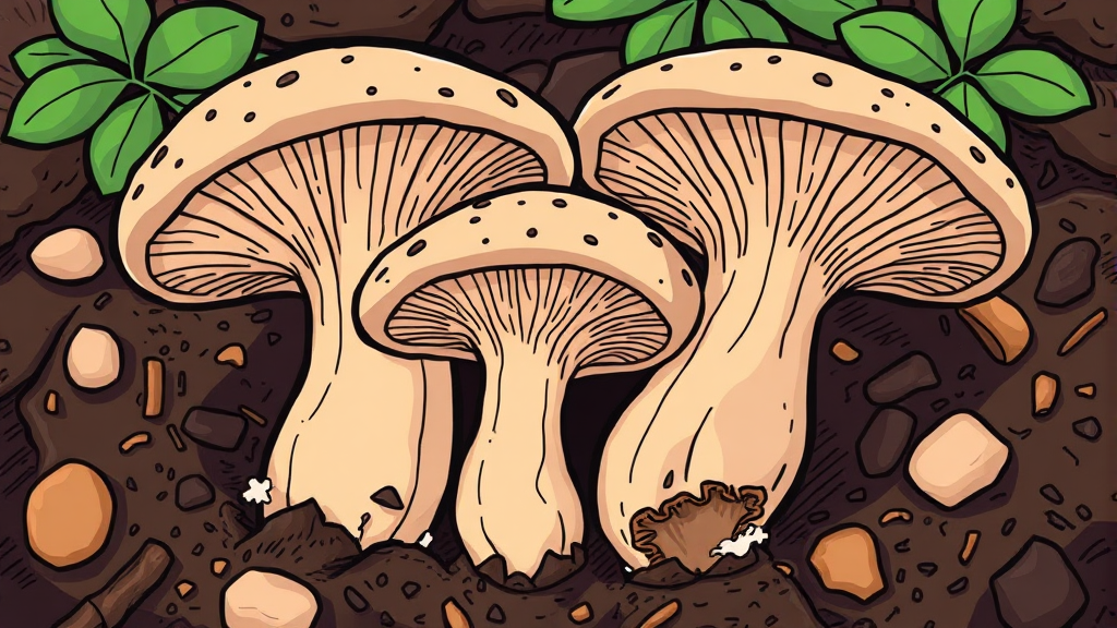 참송이버섯 손질법 (cartoon 스타일)