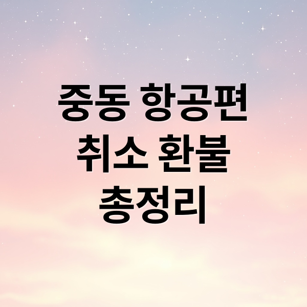 중동 항공편
취소 환불
총정리 (중동 항공권 결항 100% 환불)